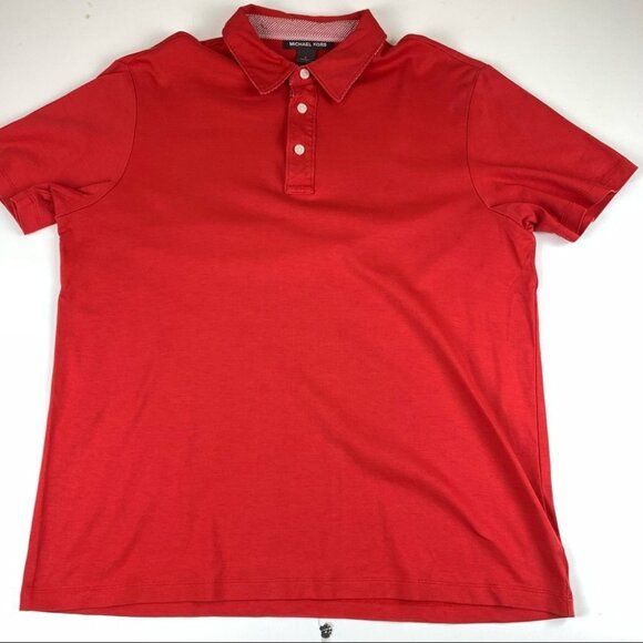 Men’s Red Golf Polo Shirt with Gingham Pattern Large - Picture 5 of 8